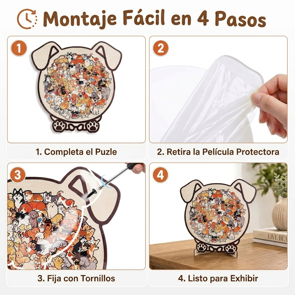Puzle de Madera con Piezas Caninas