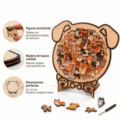 Puzle de Madera con Piezas Caninas